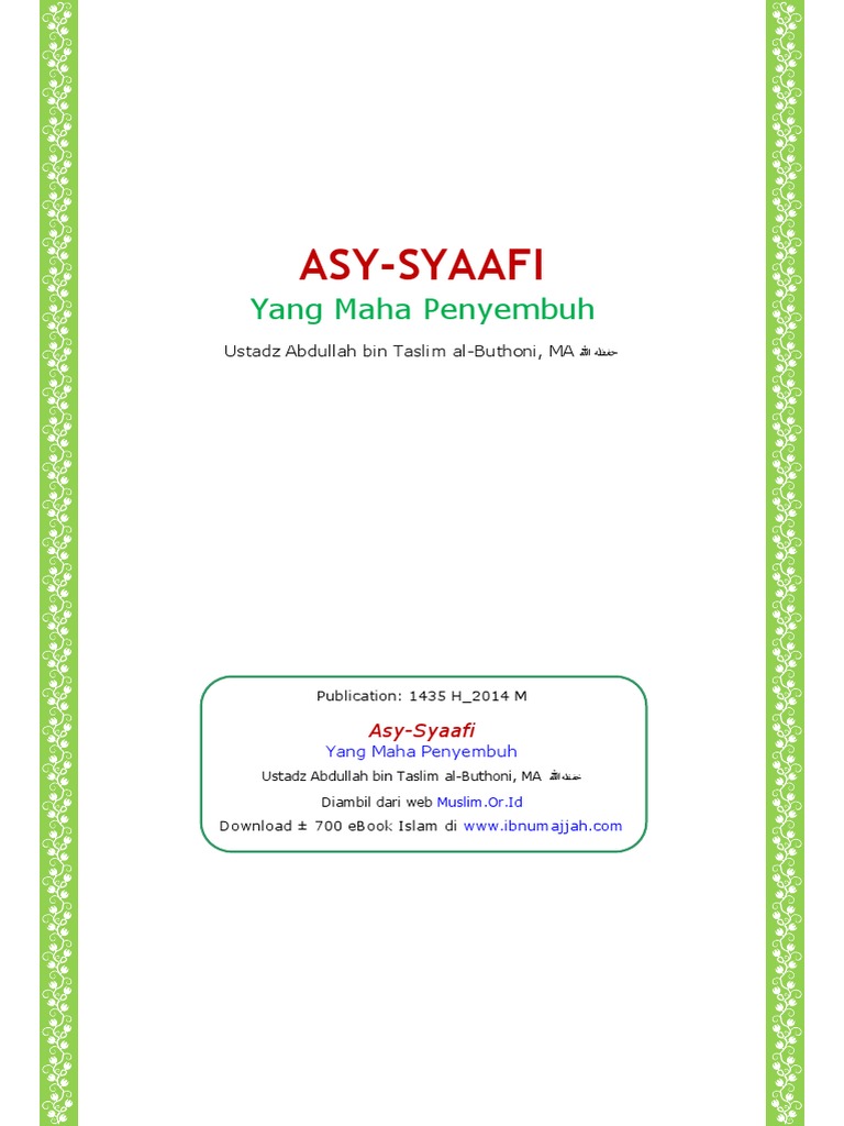 Asy Syaafi Yang Maha Penyembuh Pdf