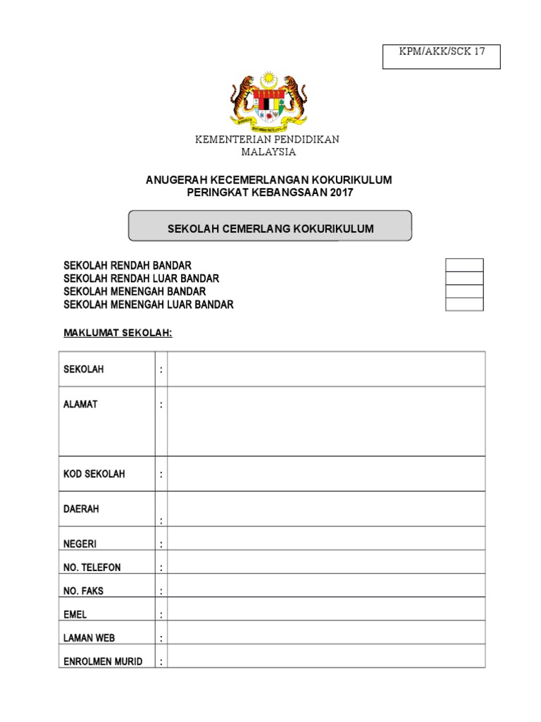 Instrumen Pemantauan Kokurikulum