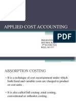 Applied Cost Accounting
