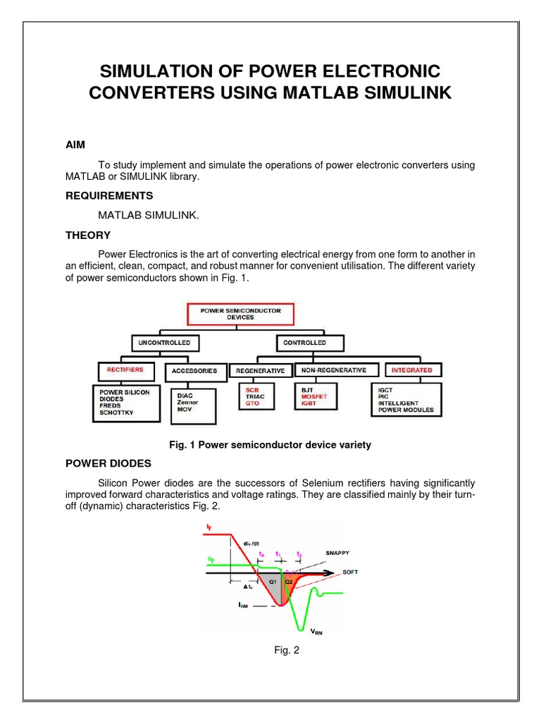 Power Electronics Simulation in MATLAB | PDF | Rectifier | Diode