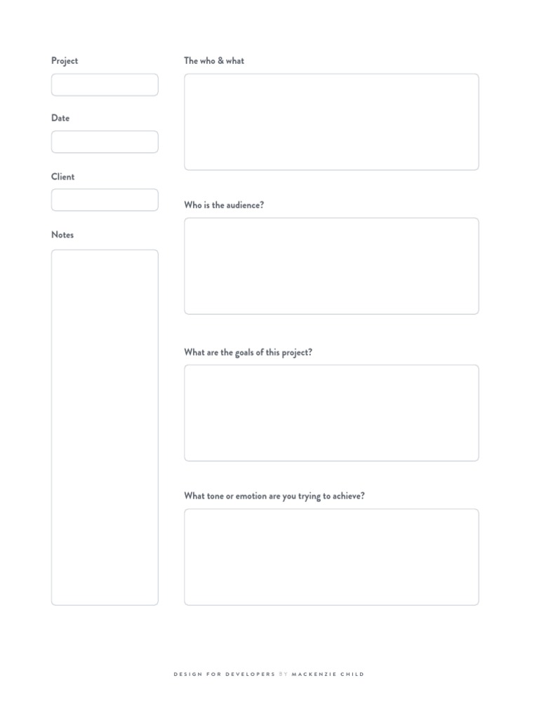 The Design Brief Template PDF