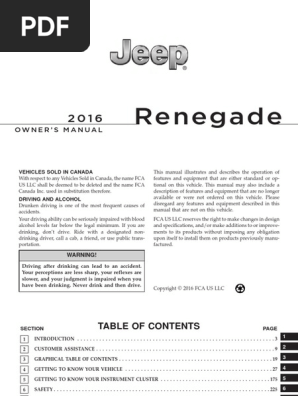 16 Jeep Renegade Owner S Manual Tire Land Vehicles