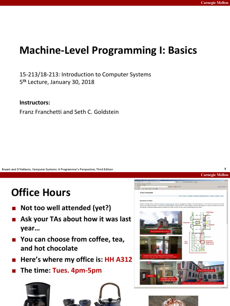Machine-Level Programming I: Basics: 15-213/18-213: Introduction To ...