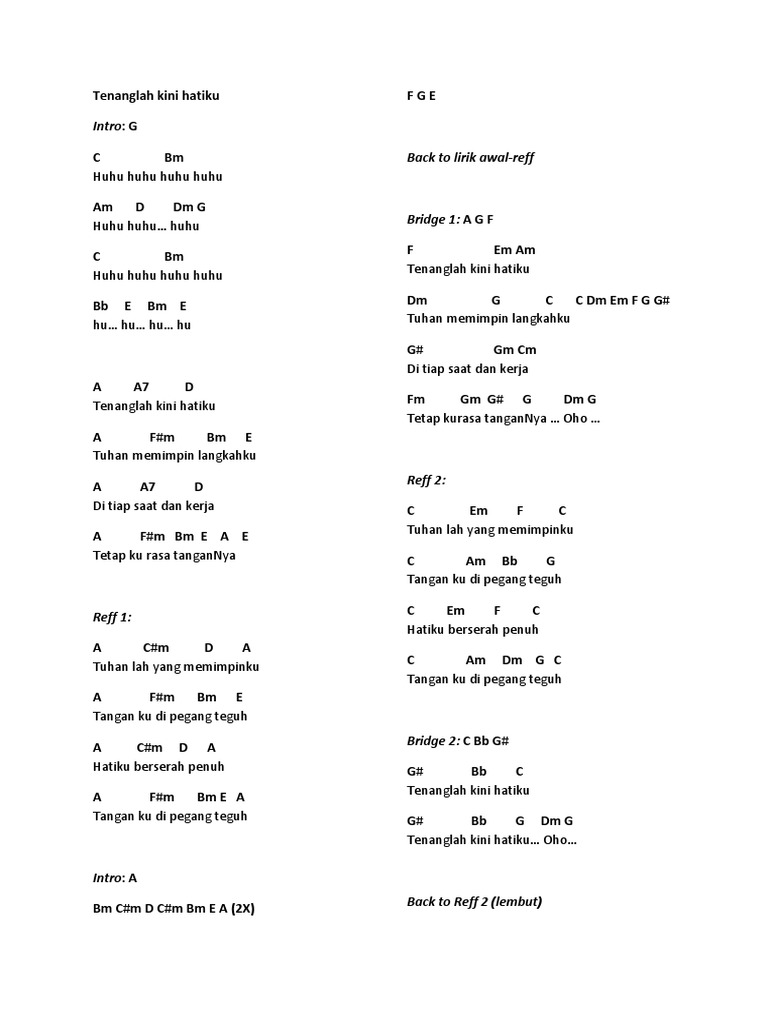 Tenanglah Kini Hatiku