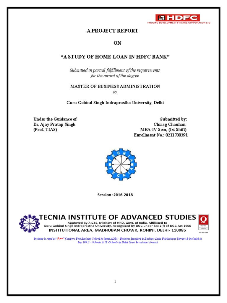 a-study-of-home-loan-in-hdfc-bank-new-pdf-mortgage-loan-survey