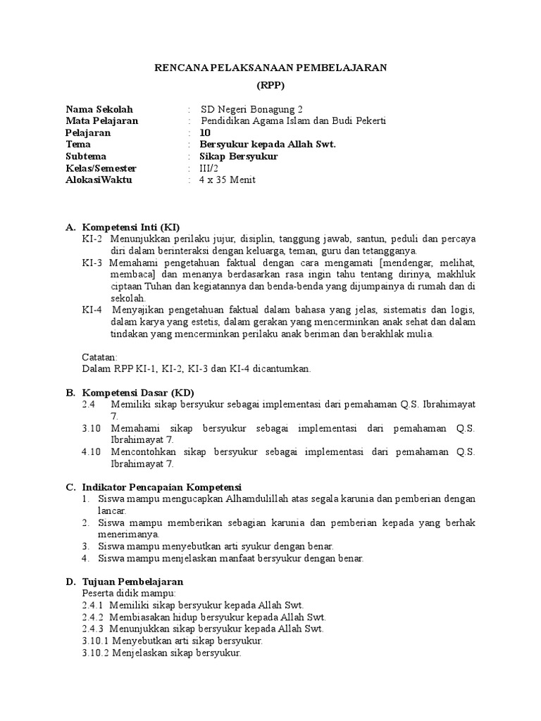 10 B Sikap Bersyukur