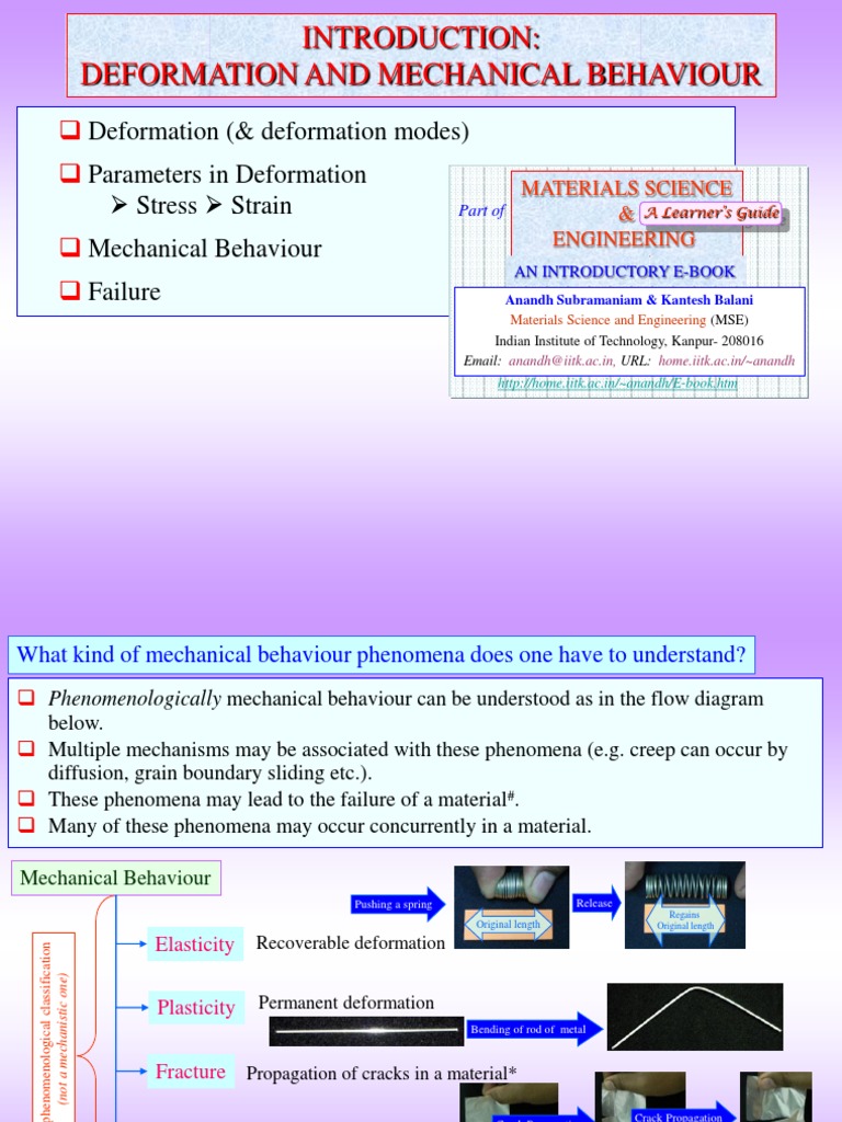 Chapter 9i Introduction Deformation Mechanical Behaviour | PDF ...