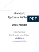 Introduction To Algorithms and Data Structures