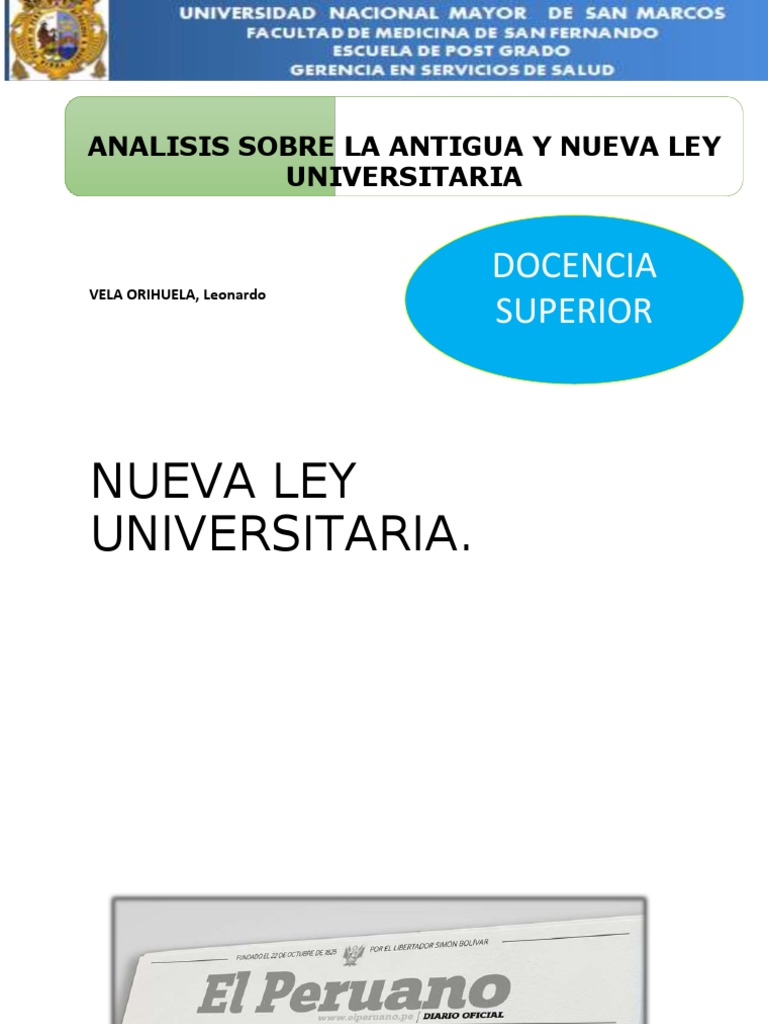 Analisis Comparativo Nueva Antigua Ley Universitaria Peru PDF