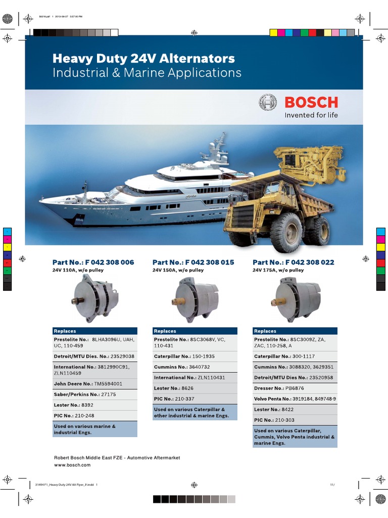 Bosch Heavy Duty 24V Alternator Flyer | PDF