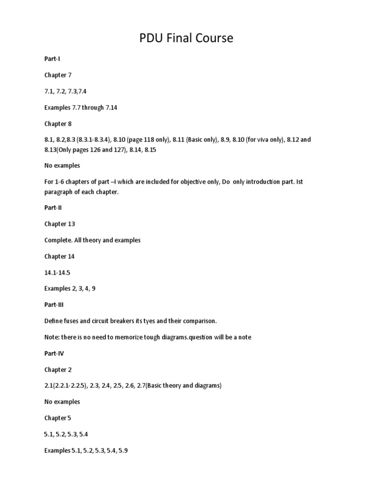 PDU Final Course | PDF | Technology & Engineering