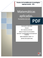 Matemáticas Aplicadas.: Portafolio de Evidencias