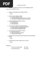 Cuestionario de Inteligencia Artificial