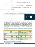 Studiu Privind Risipa de Hrană În România - MMV - Sinteza