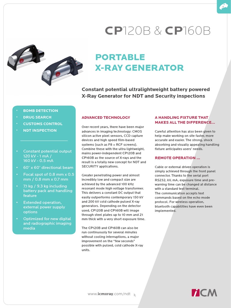 CP120B & CP160B: Portable X-Ray Generator | PDF | Vacuum Tube | X Ray