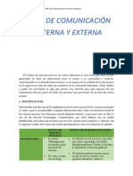 Plan de comunicación interna y externa