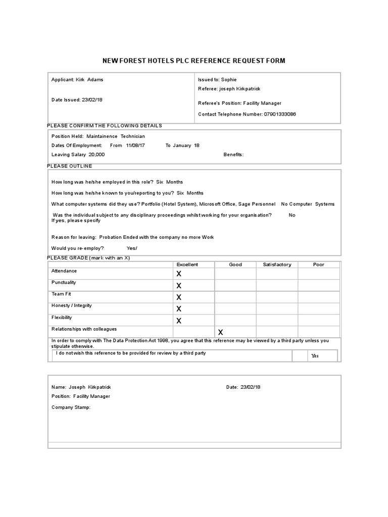Reference Request Form-2 PDF | PDF
