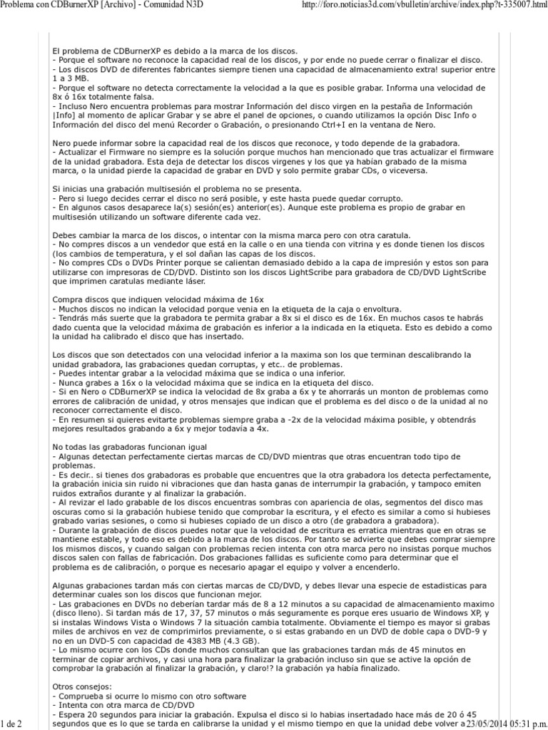Problema Con Cdburnerxp (Explication & Solution) Universal PDF Disco compacto DVD