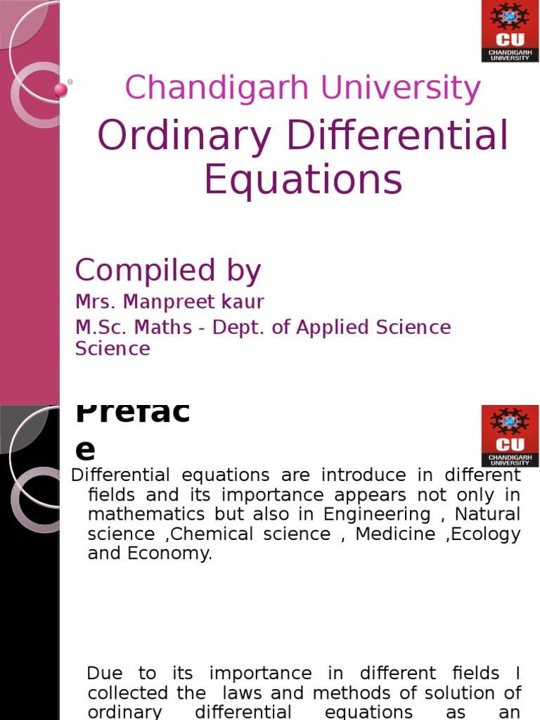 Ordinary Differential Equations | PDF | Differential Equations ...