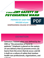 Patient Safety in Psychiatric Ward