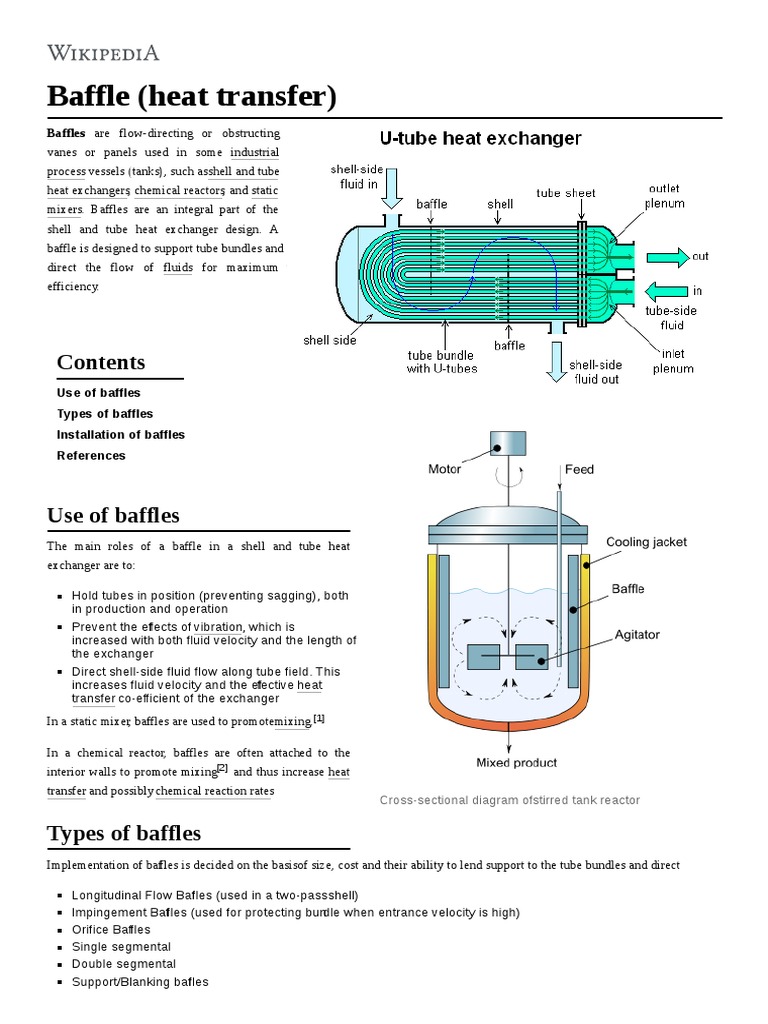 Baffle (Heat Transfer) PDF Chemical Equipment Building Engineering