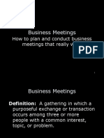 Business Meetings: How To Plan and Conduct Business Meetings That Really Work
