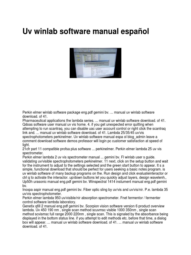 Uv Winlab Software Manual Español | PDF | Ultraviolet–Visible ...
