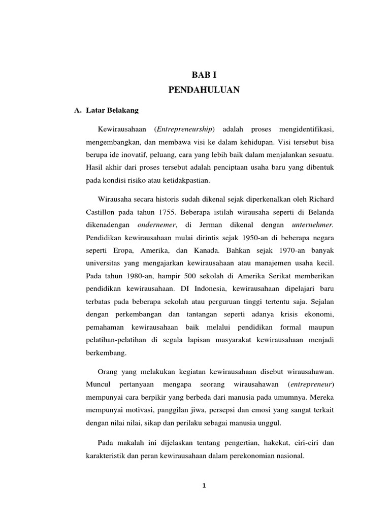 Makalah Kewirausahaan