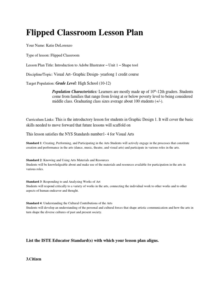 Delorenzo Flipped Lesson Plan | PDF | Creativity | The Arts