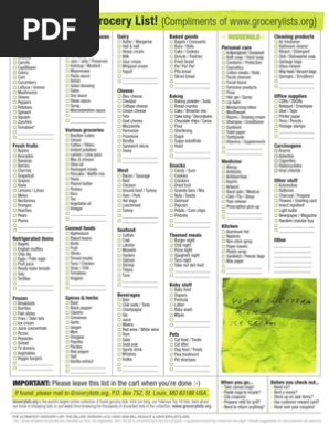 Grocery Lists