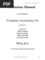 Solutions Manual: Company Accounting 10e