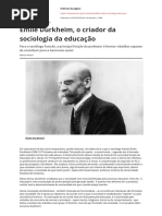 Emile Durkheim o Criador Da Sociologia Da Educacao