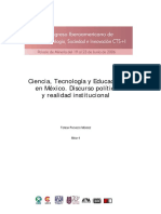 Ciencia, Tecnología y Educación en México. Discurso Político y Realidad Institucional