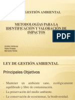 Ley de Gestión Ambiental Metodologías para La Identificación y Valoración de Impactos