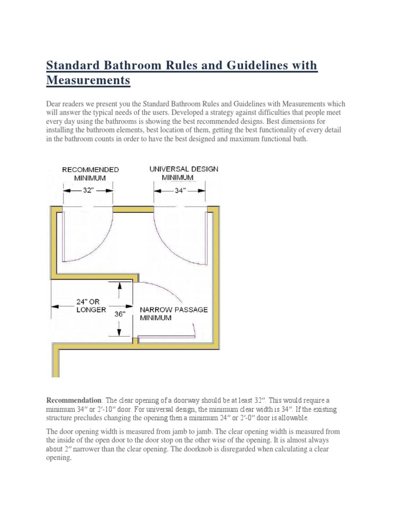 Bathroom Design Standards and Guidelines | PDF | Bathroom | Shower