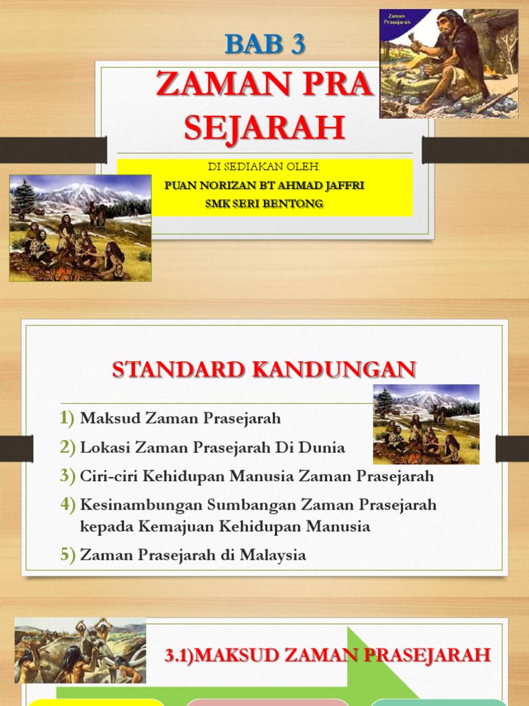 Bab 3 Zaman Pra Sejarah