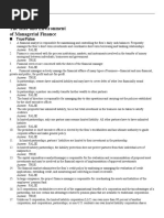 The Role and Environment of Managerial Finance: True/False