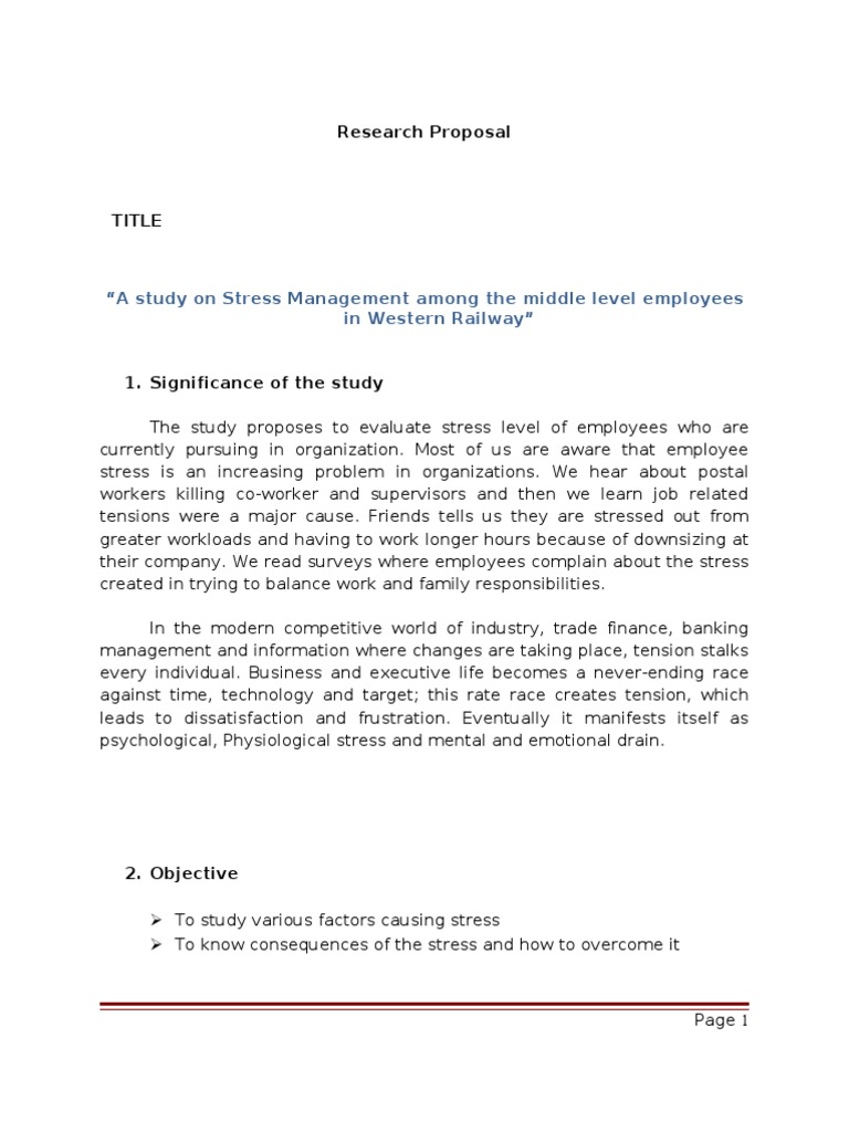 Research proposal on stress among students image