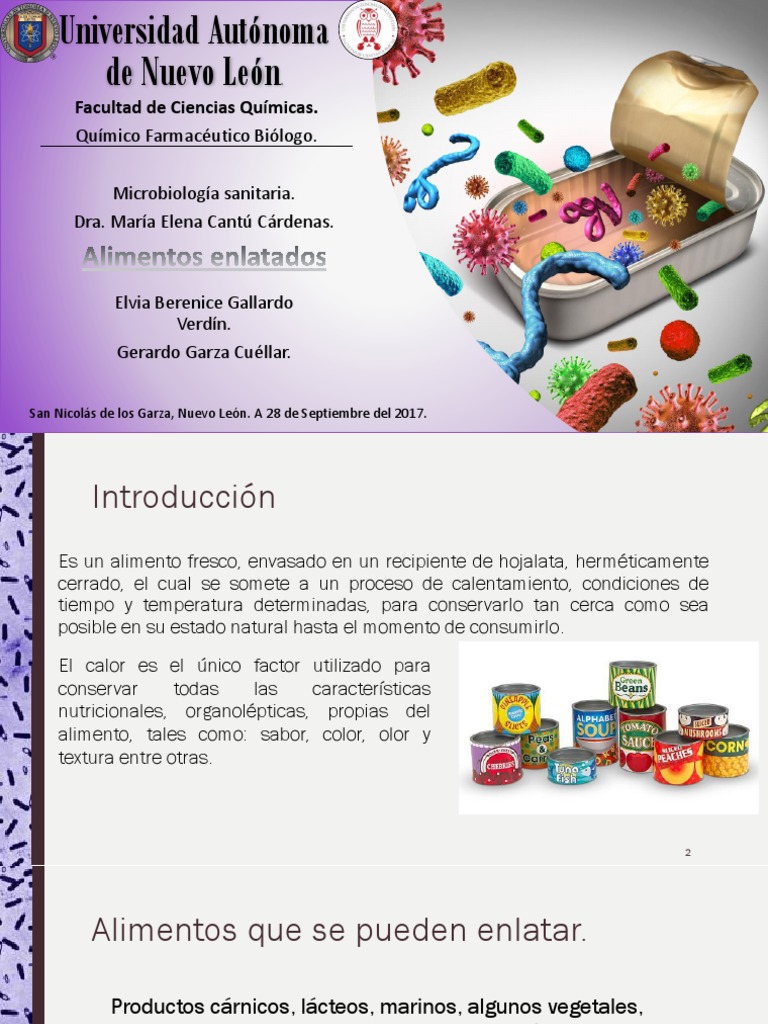 Microorganismos en alimentos enlatados | PDF | Las bacterias | Alimentos