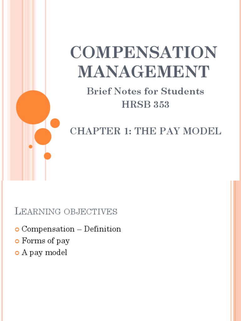 Chapter 1 - The Pay Model | PDF | Incentive | Employment