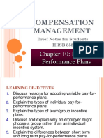 Chapter 10 - Pay For Performance Plans