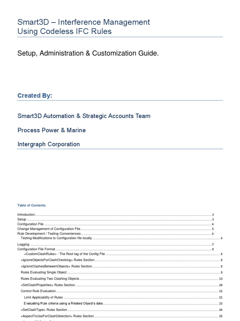 Smart3D Codeless IFC Rules Guide | PDF | Xml | Computer File