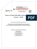 Times-i3RC BBA Institute Ranking Survey 2018 - Fact Sheet