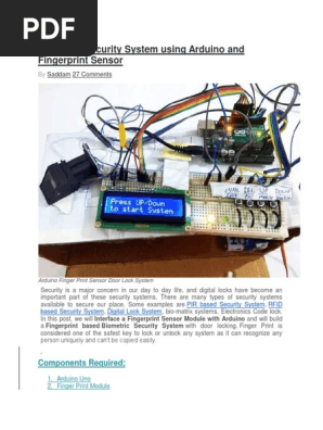 Biometric Security System Using Arduino And Fingerprint