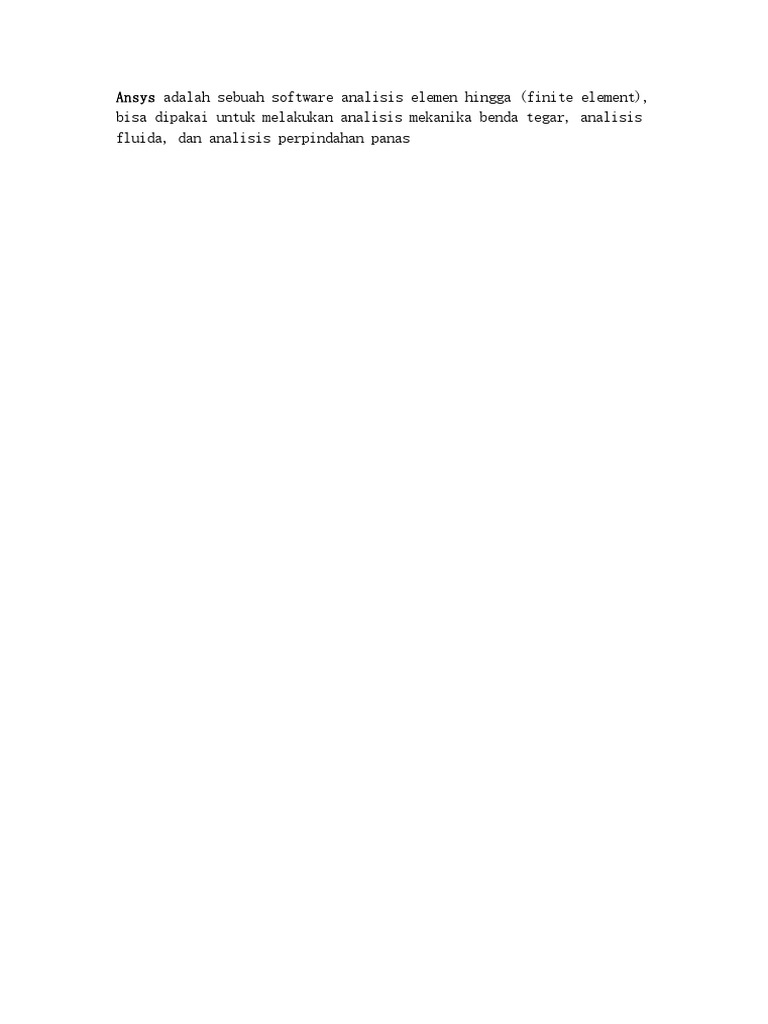 Ansys Adalah Pdf