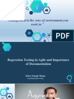 Regression Testing in Agile and Documentation
