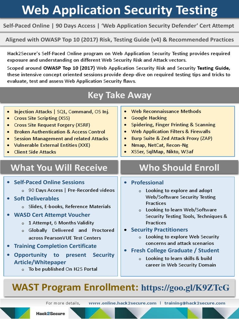 Self Paced / Online Web Application Security Testing Certification ...