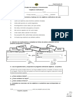 Prueba de Lenguaje Adjetivos Calificativos 1