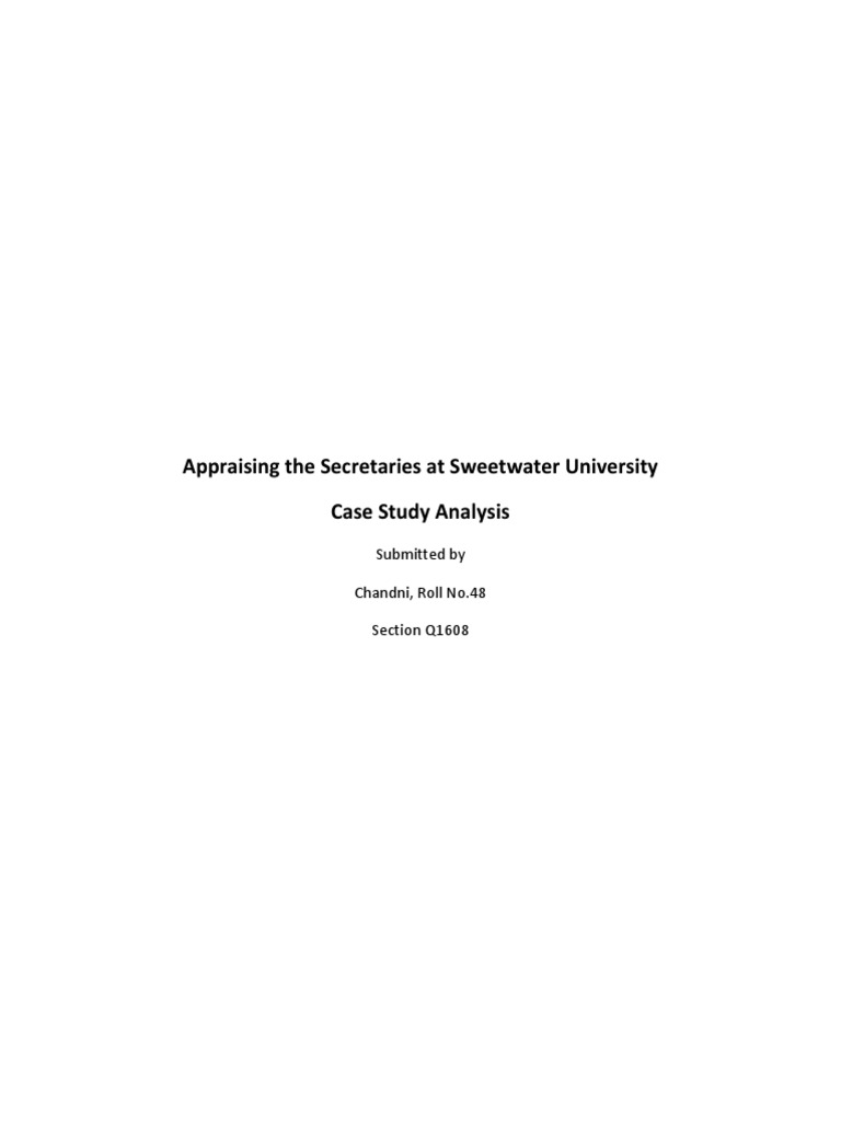 Appraising The Secretaries at Sweetwater University Case Study Analysis PDF Performance