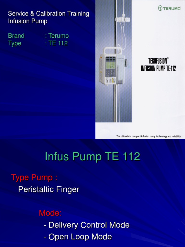 Service & Calibration Training Infusion Pump Brand Terumo Type TE